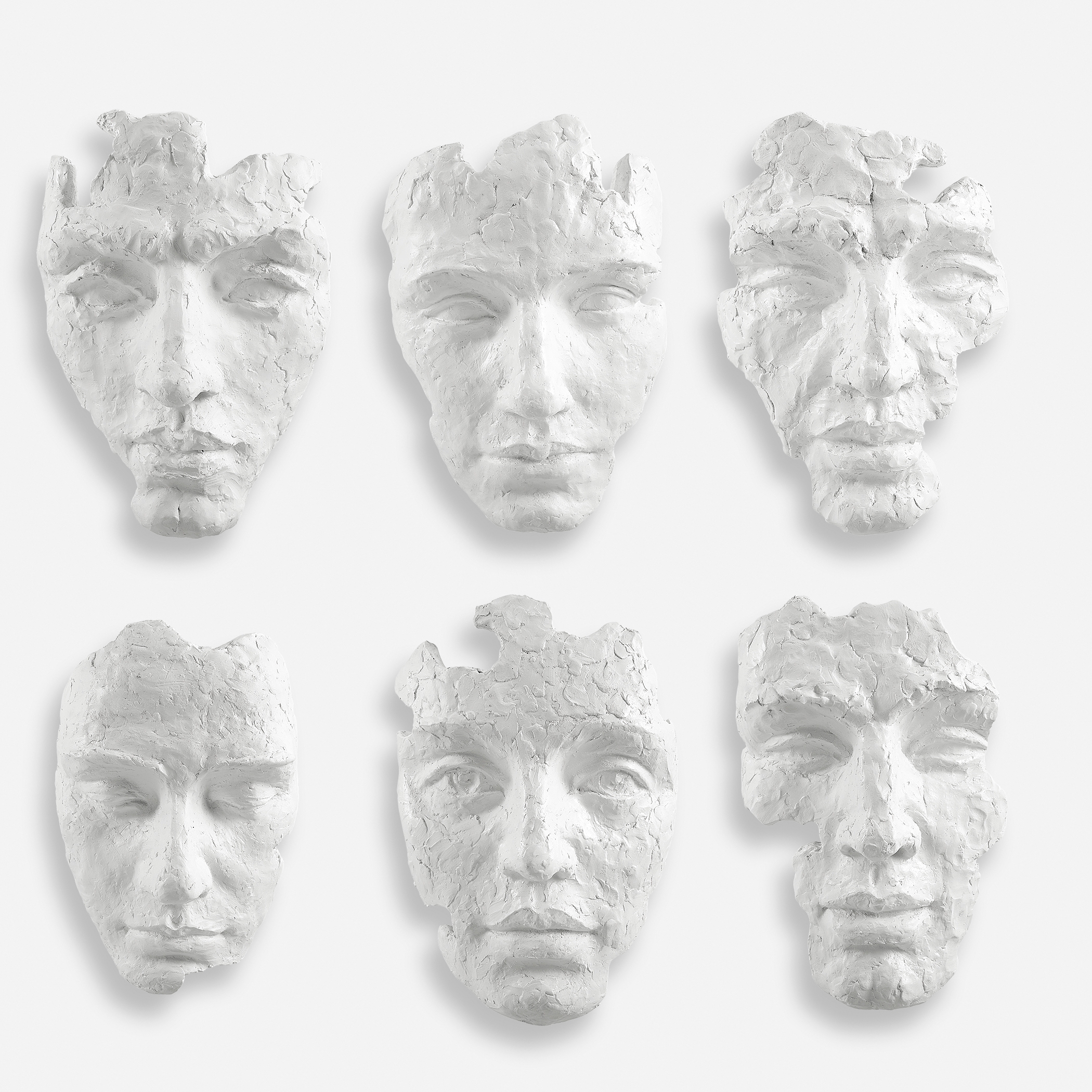 Self-Portrait White Mask Wall Decor Set/6 - Image 0