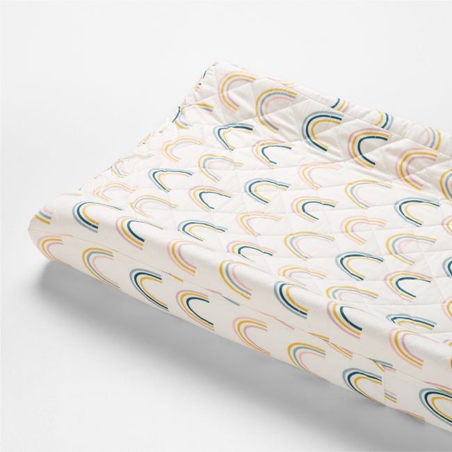 Stay Cool Asha Rainbow Organic Cotton Baby Changing Pad Cover - Image 0