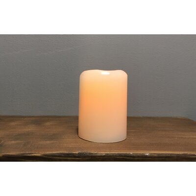 LED Wax with Burnt Wick Pillar Unscented Candle - Image 0