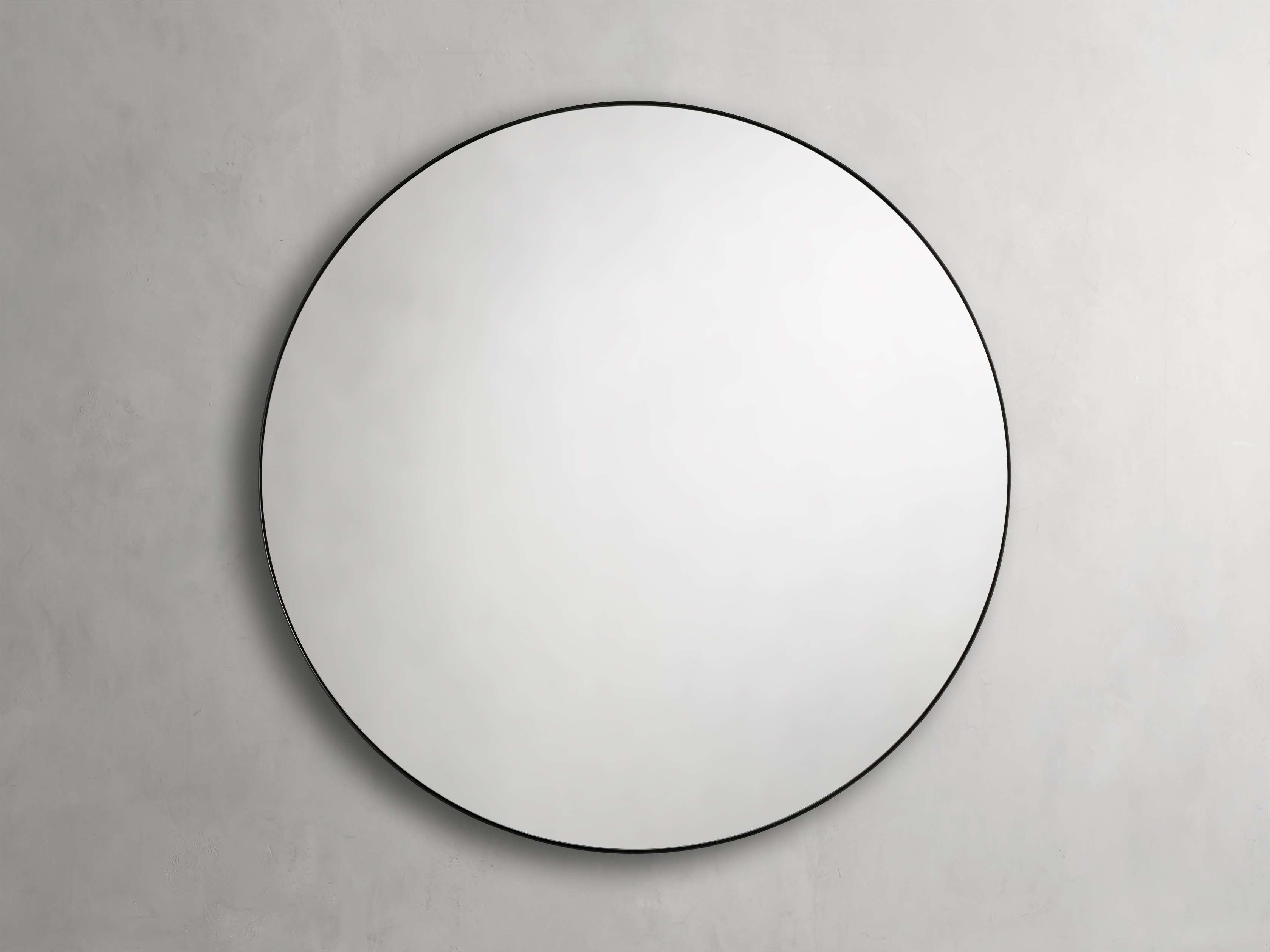 Lira Round Wall Mirror in Metal 60" Black   - Image 0