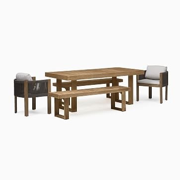 Portside Dining Bench, 66 Inches, Reef - Image 1