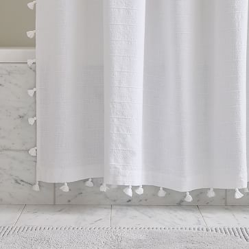 Organic Stripe Jacquard Shower Curtain, Frost Gray, 72"x74" - Image 2