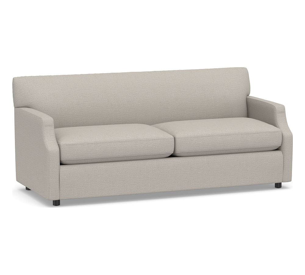 SoMa Hazel Upholstered Sofa 73.5", Polyester Wrapped Cushions, Chunky Basketweave Stone - Image 0