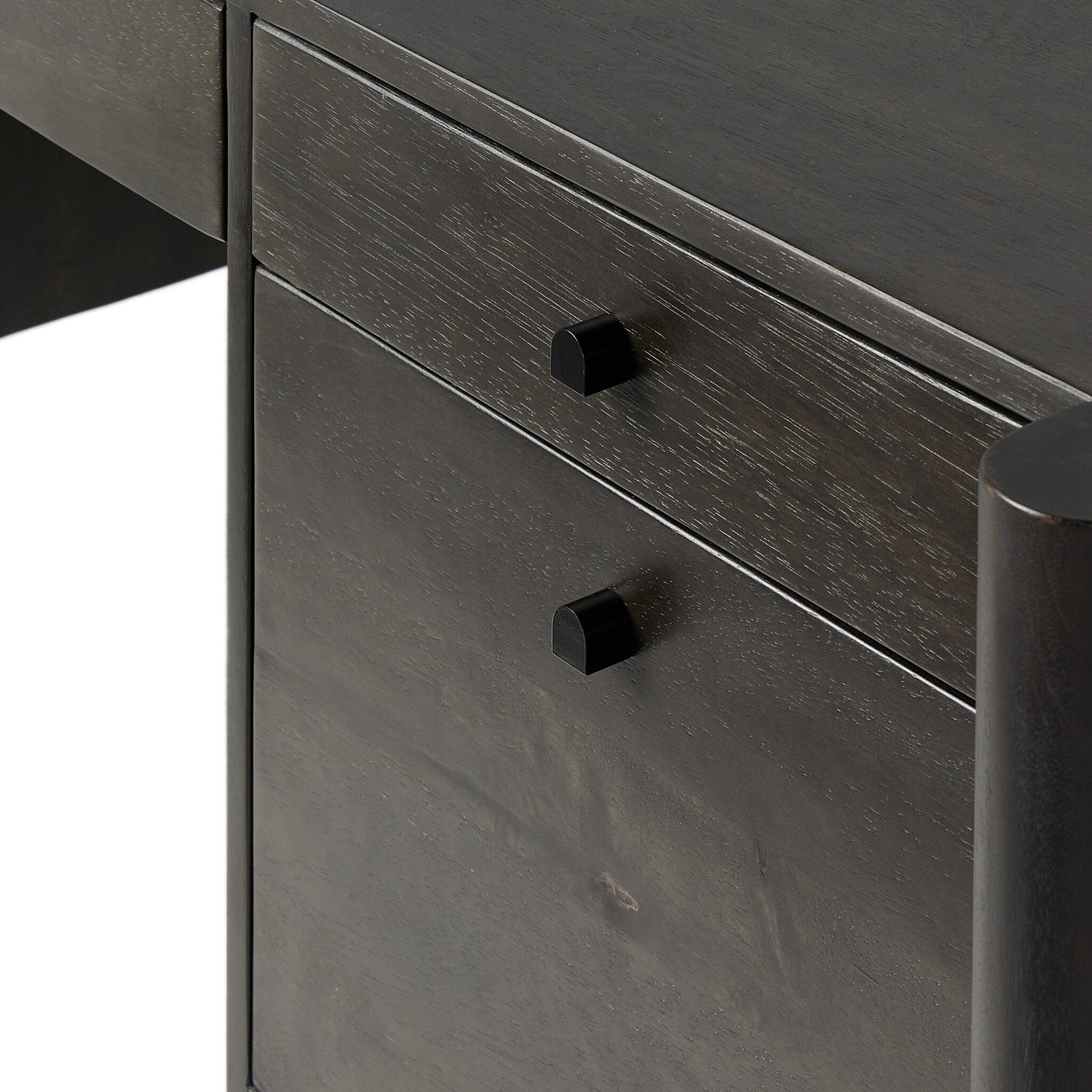 Reza Desk - Worn Black Parawood - Image 10