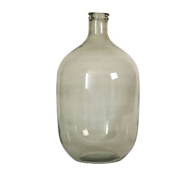 Oval Glass Vase, Green - Image 0