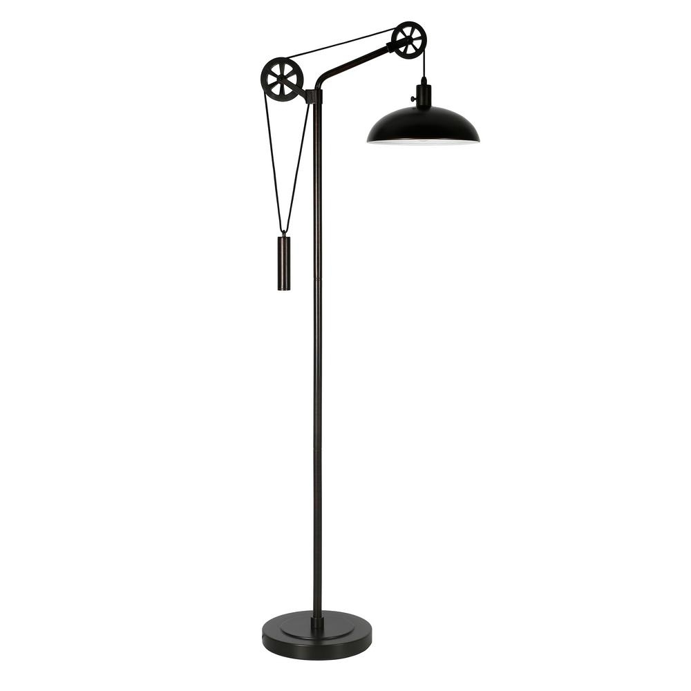 Hudson&Canal Pablo Blackened Bronze Pully Floor Lamp - Image 0