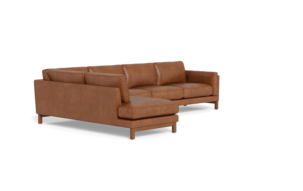 Gaby Leather 4-Seat Sectional with Left Bumper - Image 1