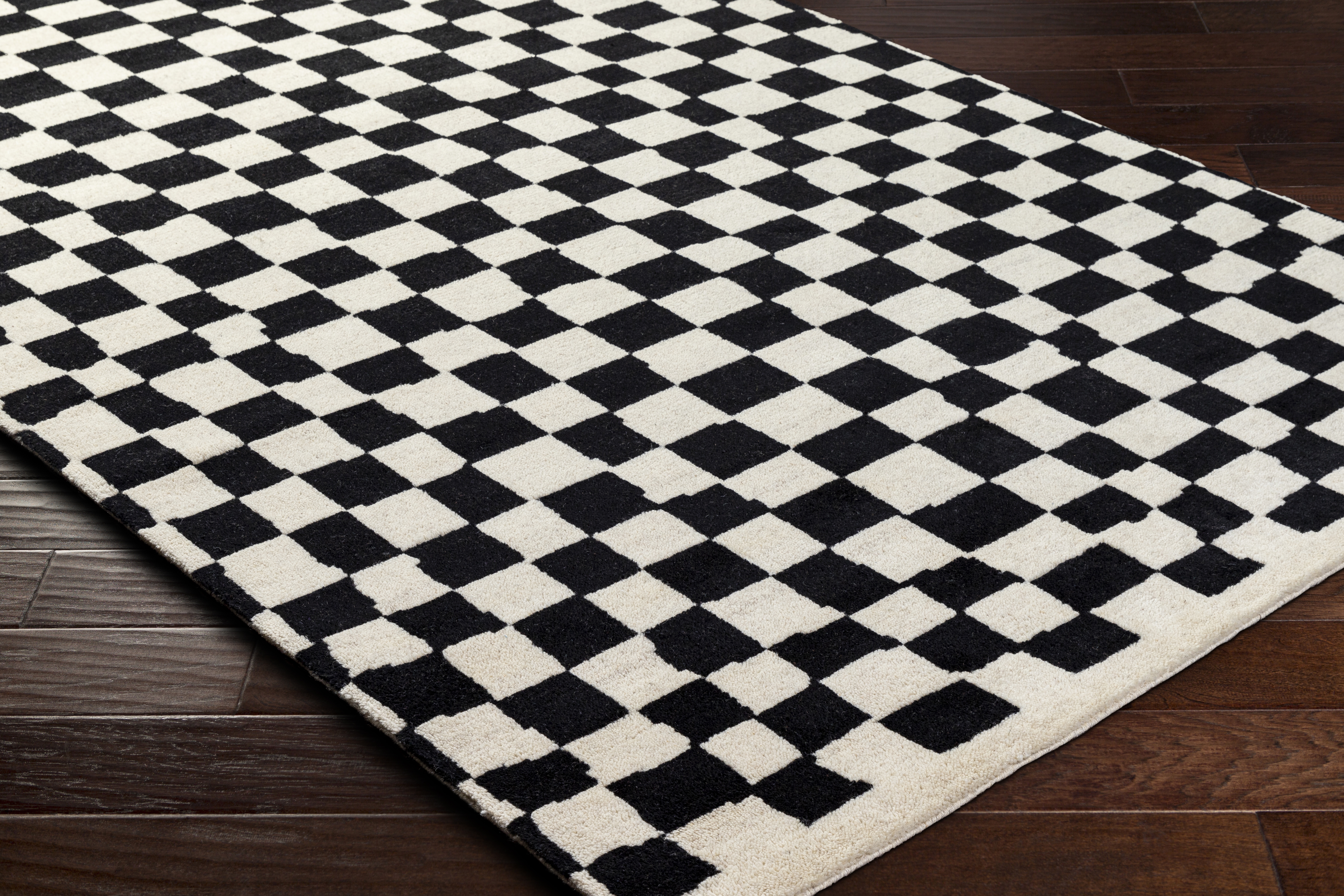 Damier Black Indoor 2' x 3' Handmade Rug - Image 5