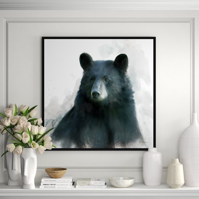 JBass Grand Gallery Collection 'Rainsoft Bear' Framed Print on Canvas - Image 0