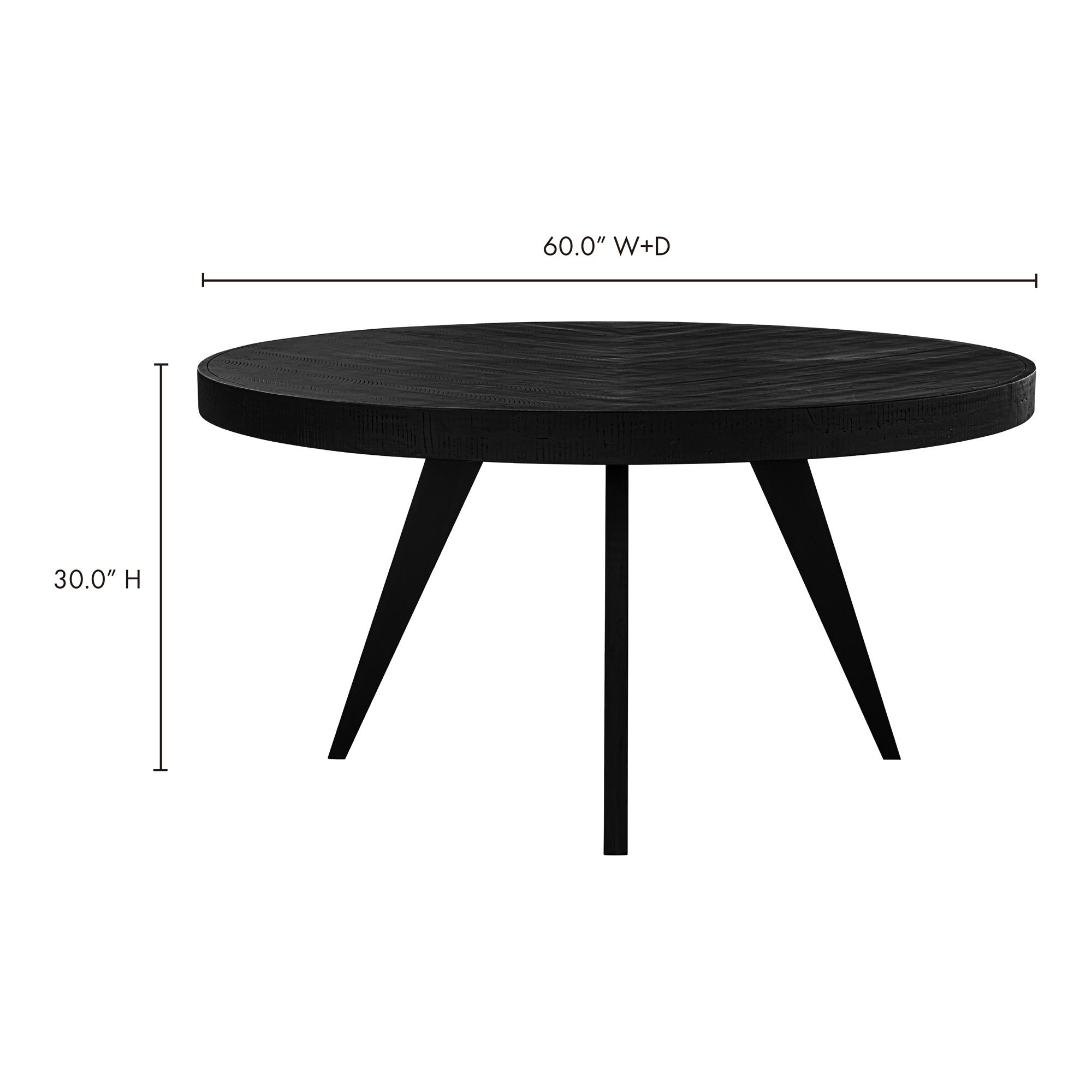 Parq 60 Inch Round Dining Table Black - Image 13