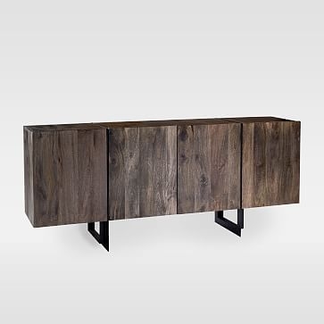 Modern Solid Wood + Iron Buffet, Mango Wood, Natural, 72.5" - Image 0