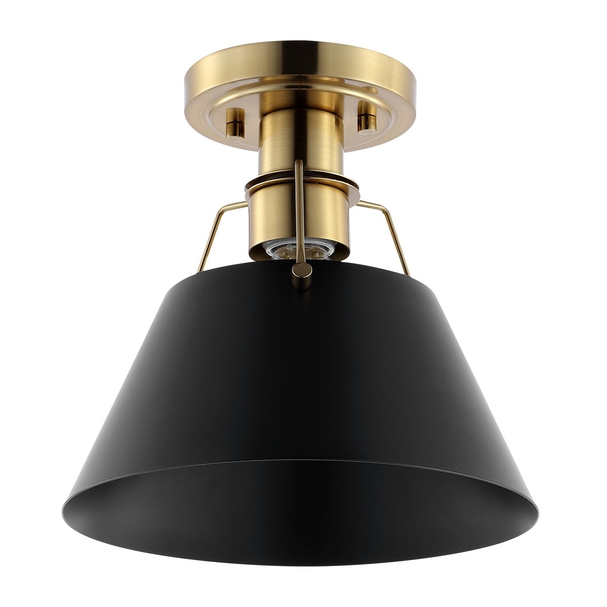 Mazelle 9.5" Flush Mount - Black / Brass - Safavieh - Image 0
