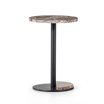 Lofted Marble Side Table, Solid Marble, Matte Black Iron - Image 3