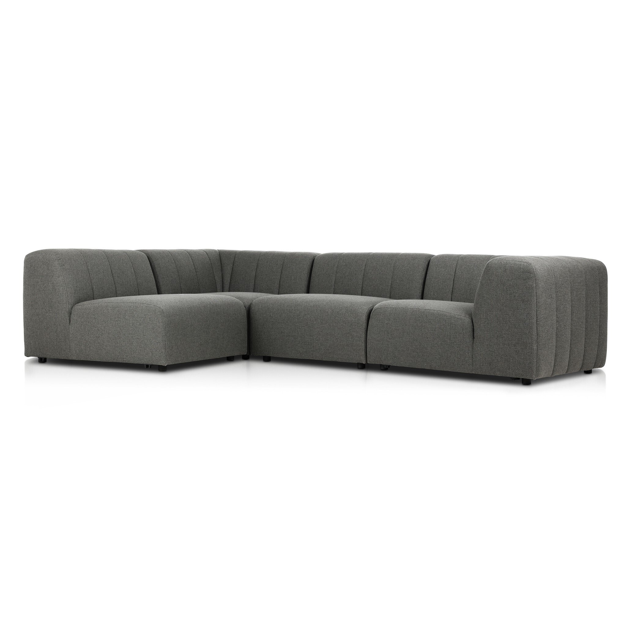 Gwen Outdoor 4-Piece Sectional - Hayes Charcoal - Image 1
