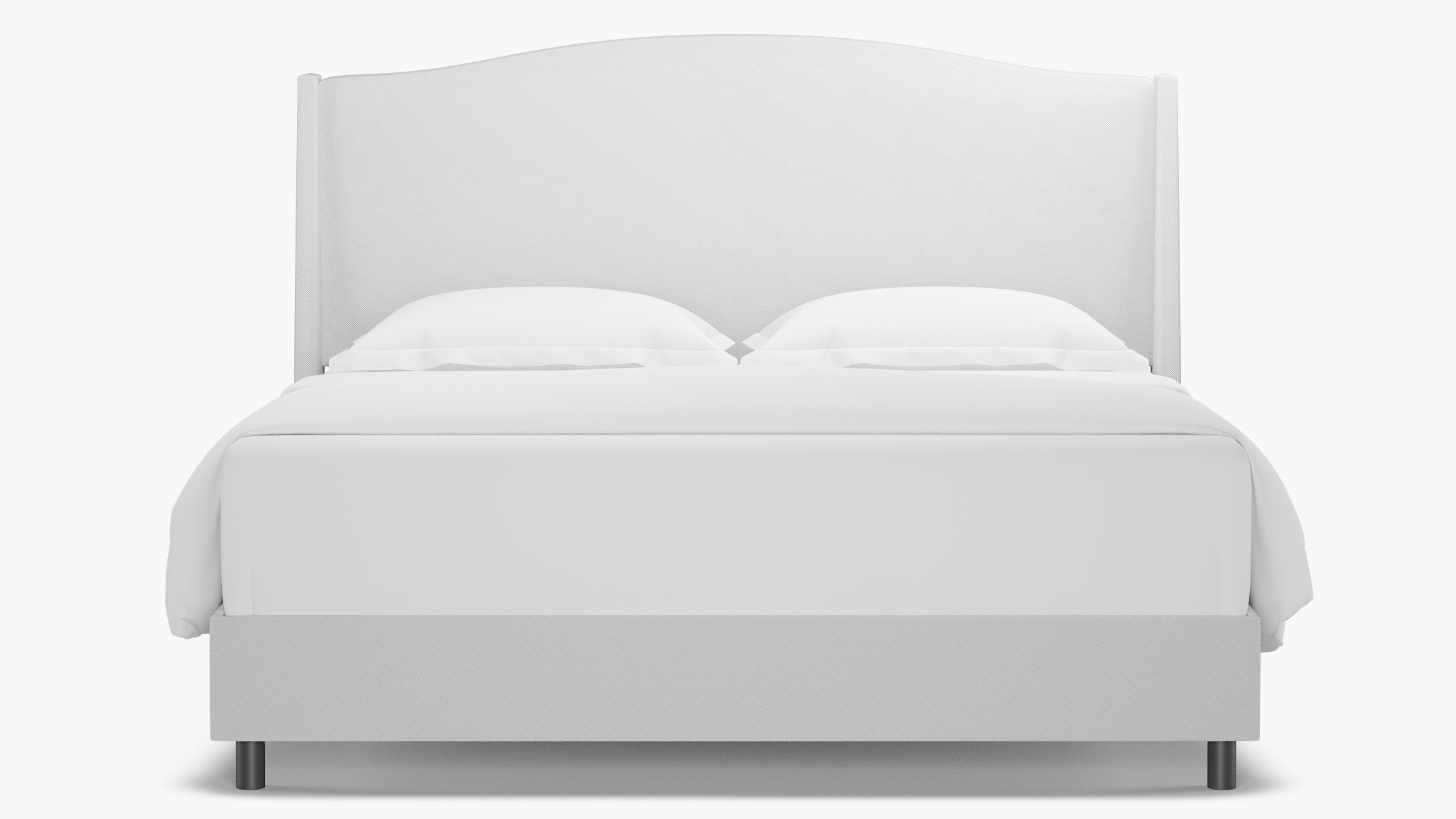 Classic Wingback Bed, White Twill, King - Image 0