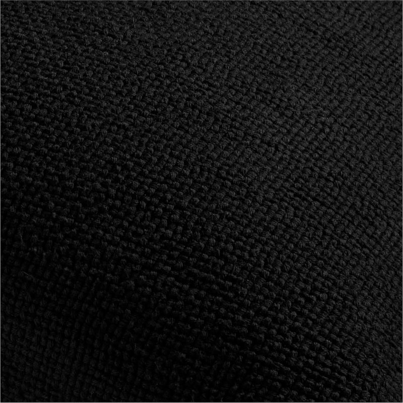 Organic Cotton Basketweave 20x20 Ink Black Throw Pillow Cover - Image 4