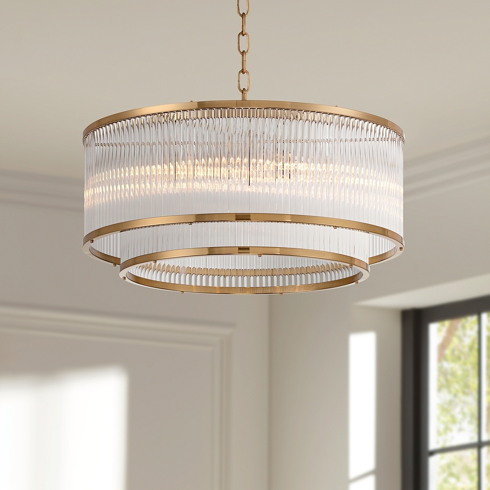 Possini Euro Warren 20" Wide Golden Bronze 6-Light Pendant - Image 0