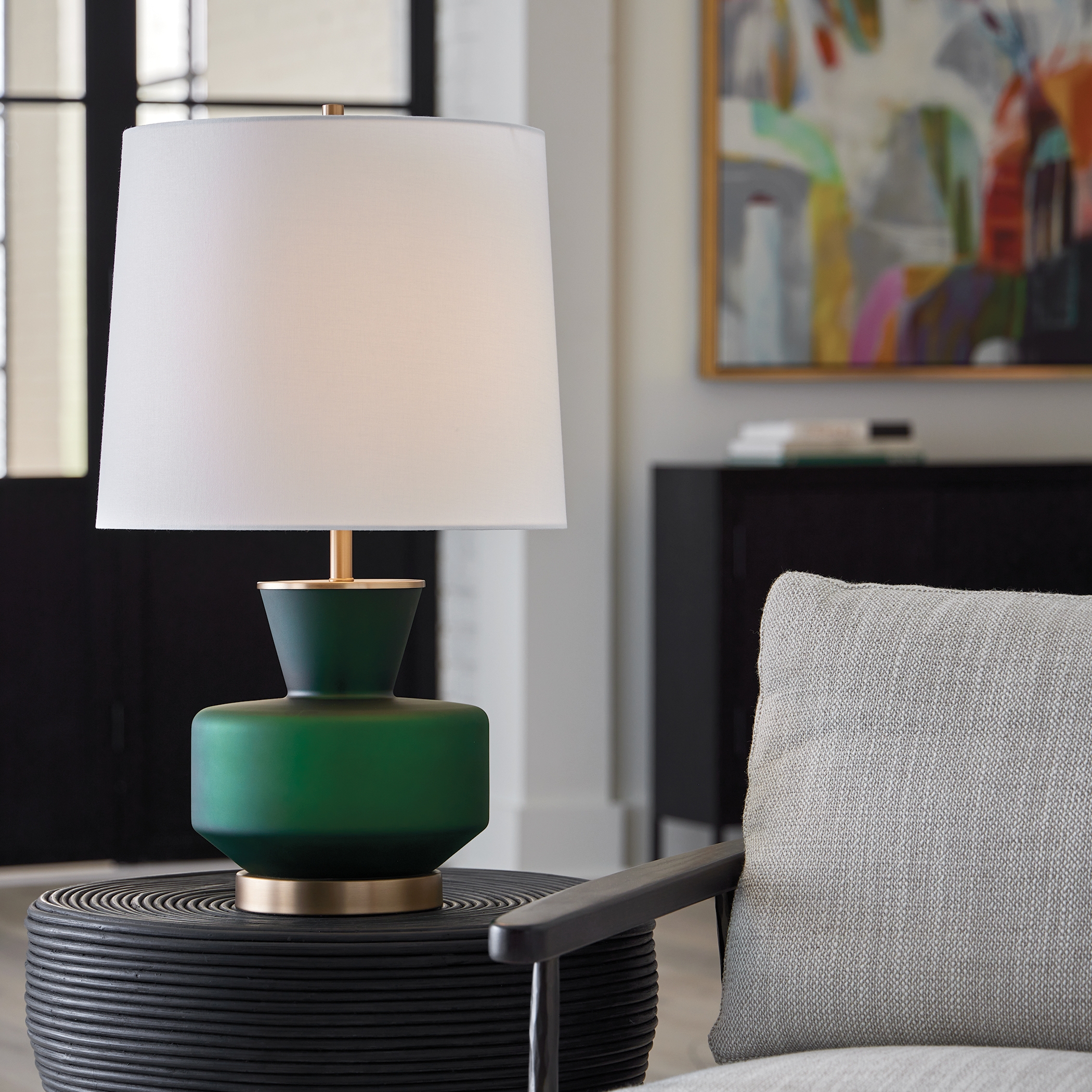 Trentino Dark Emerald Green Table Lamp - Image 1