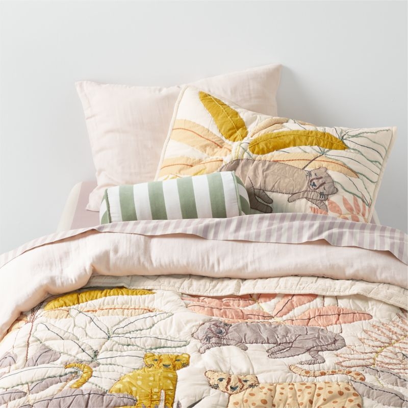Supersoft Lilac Rose Organic Cotton Gauze Kids Pillow Sham - Image 3