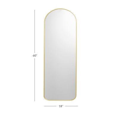 Metal Framed Full Length Mirror, Brass, In-Home - Image 4