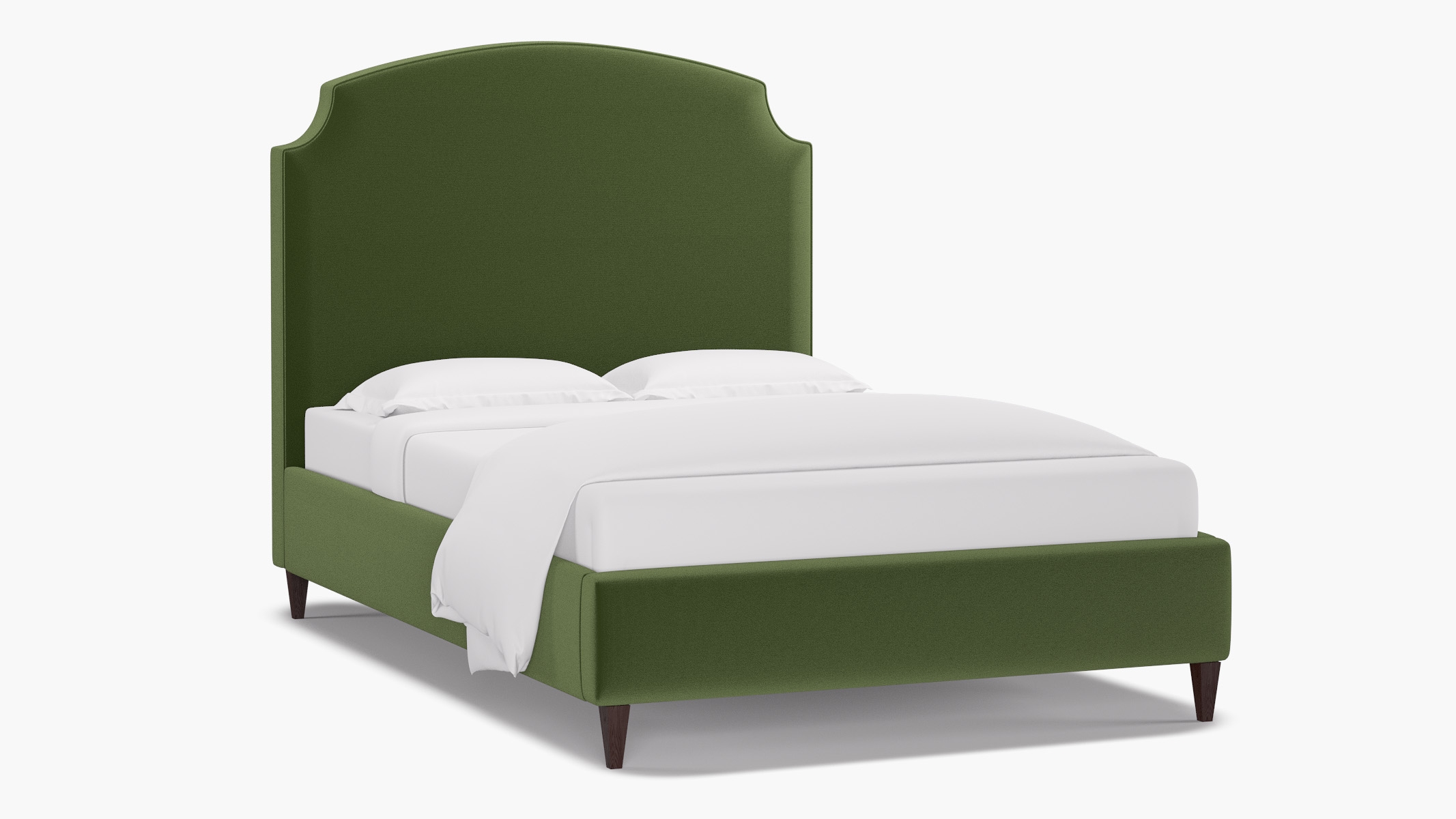 Cove Bed, Essex Performance Velvet, Espresso Square Tapered Leg, Full - Image 1