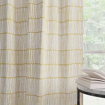Line Lattice Curtain, Horseradish Stone White, Set of 2, 48"x96" - Image 2