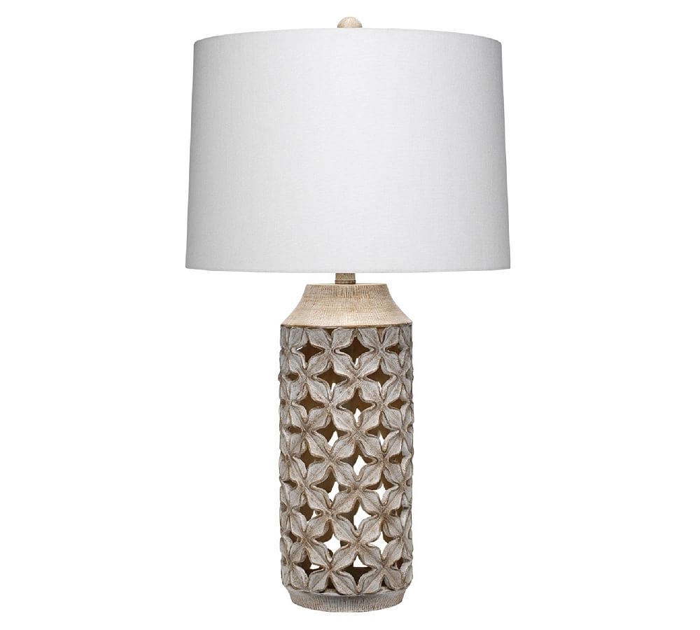 Beaumont Table Lamp, White Washed Resin - Image 0