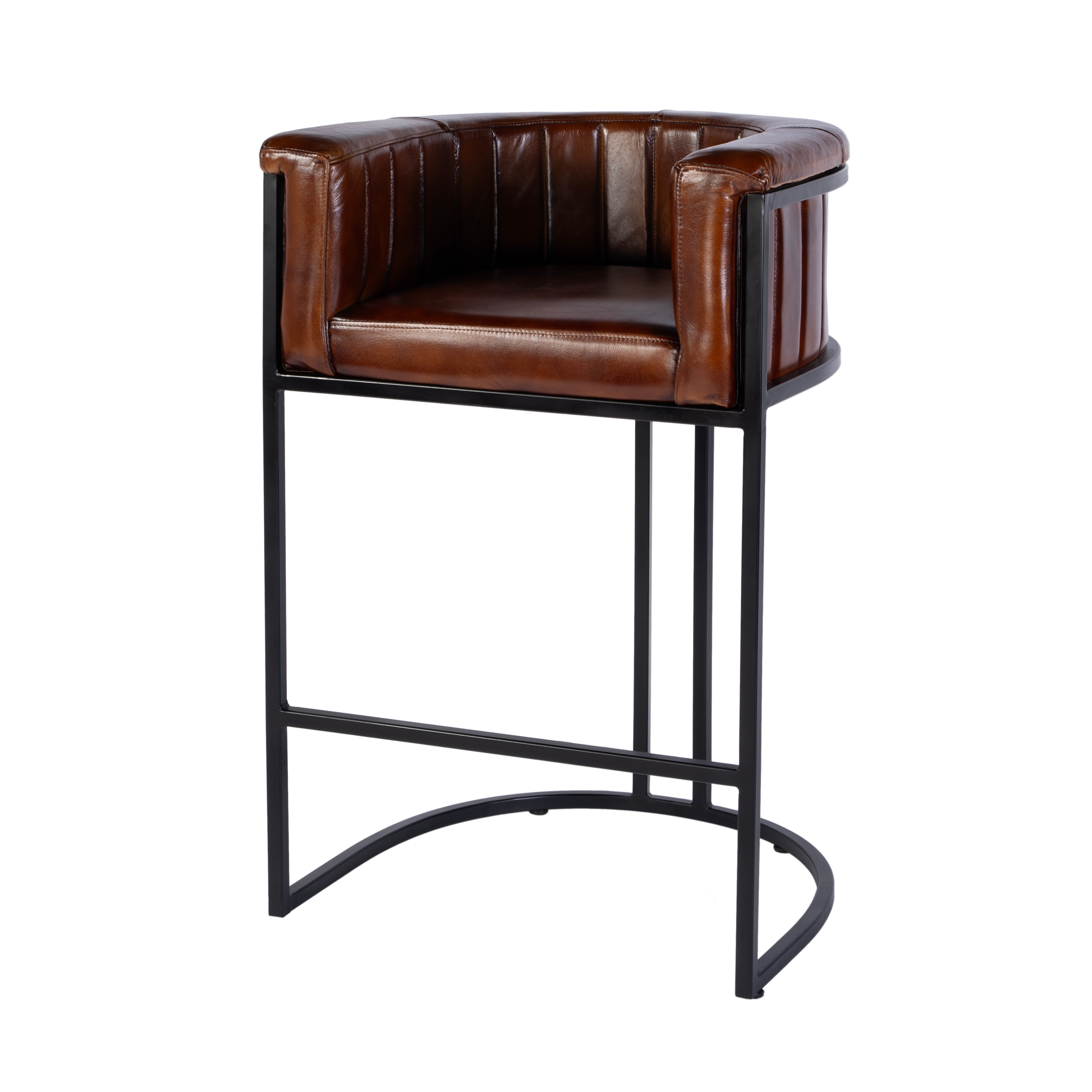 Rockford Brown Leather Bar Stool - Image 0