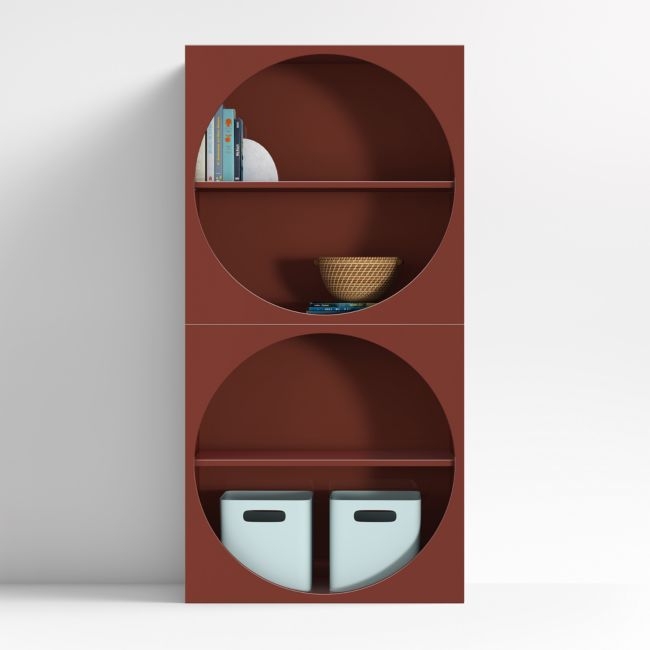 Twiggy Modular Glossy Deep Red Kids Open Bookcases, Set of 2 - Image 0