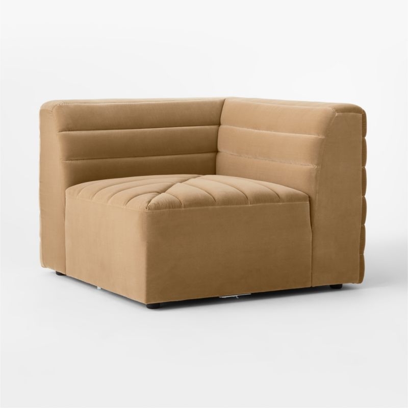 Strato Camel Velvet Corner Chair - Image 2