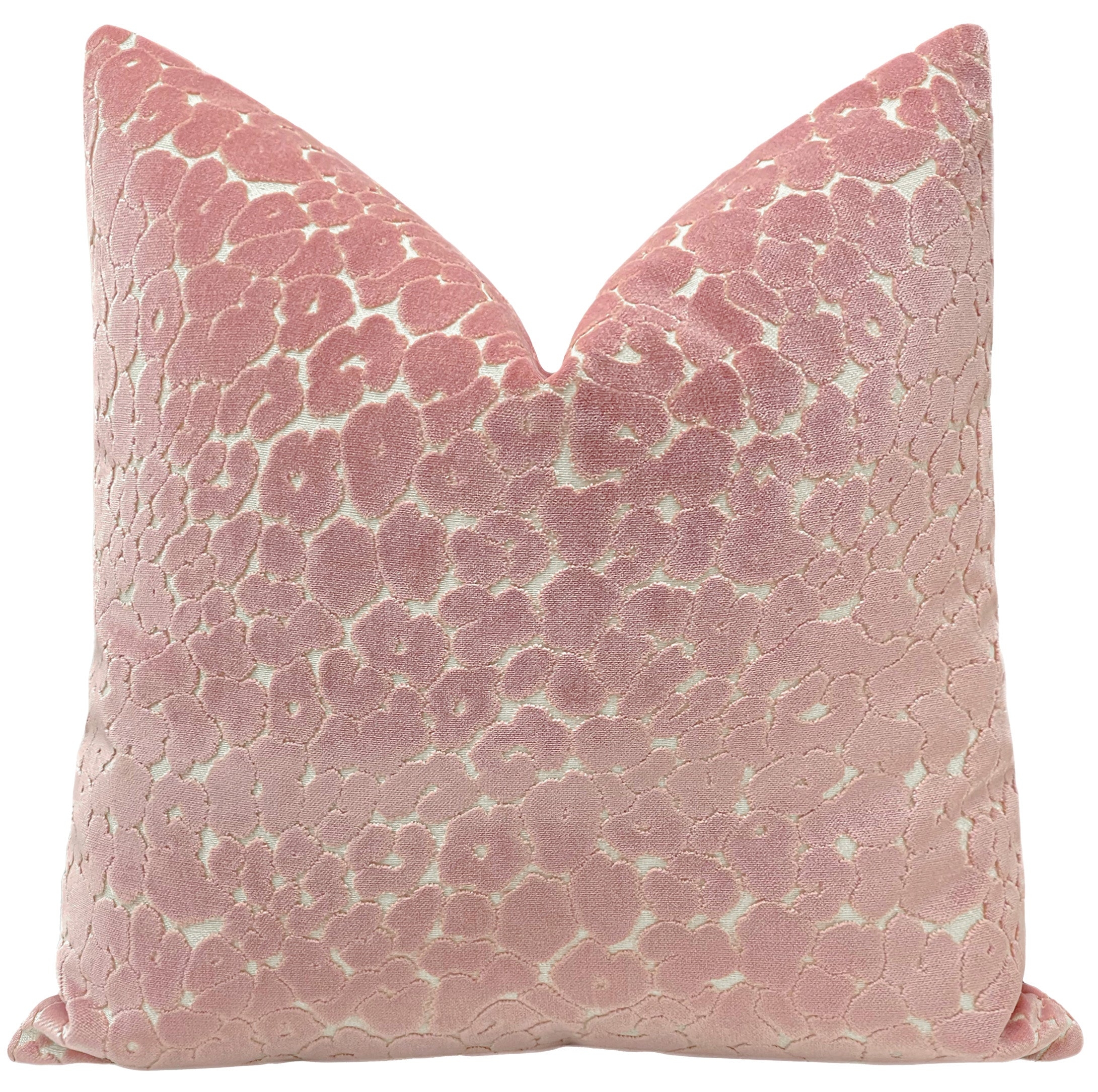 LEOPARD CUT VELVET // PINK PEONY - 20” X 26” STANDARD SHAM - Image 0
