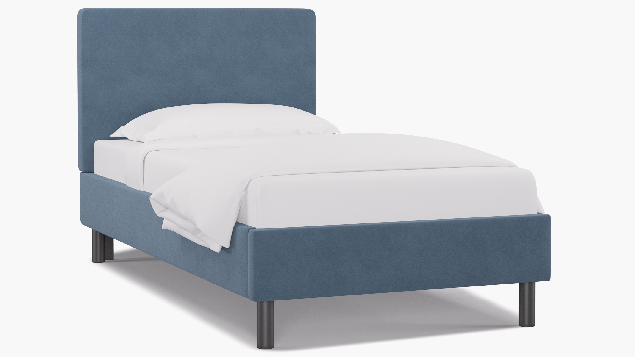 Tailored Platform Bed, Ocean Classic Velvet, Twin - Image 1