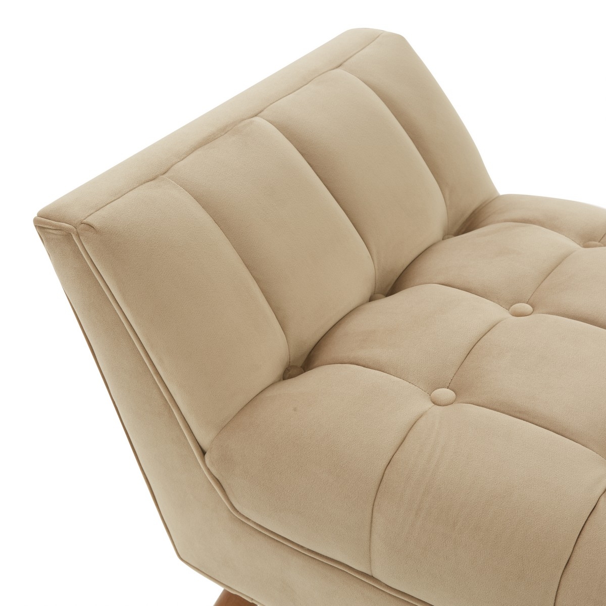 Damian Tufted Bench - Light Brown / Dark Brown - Image 2