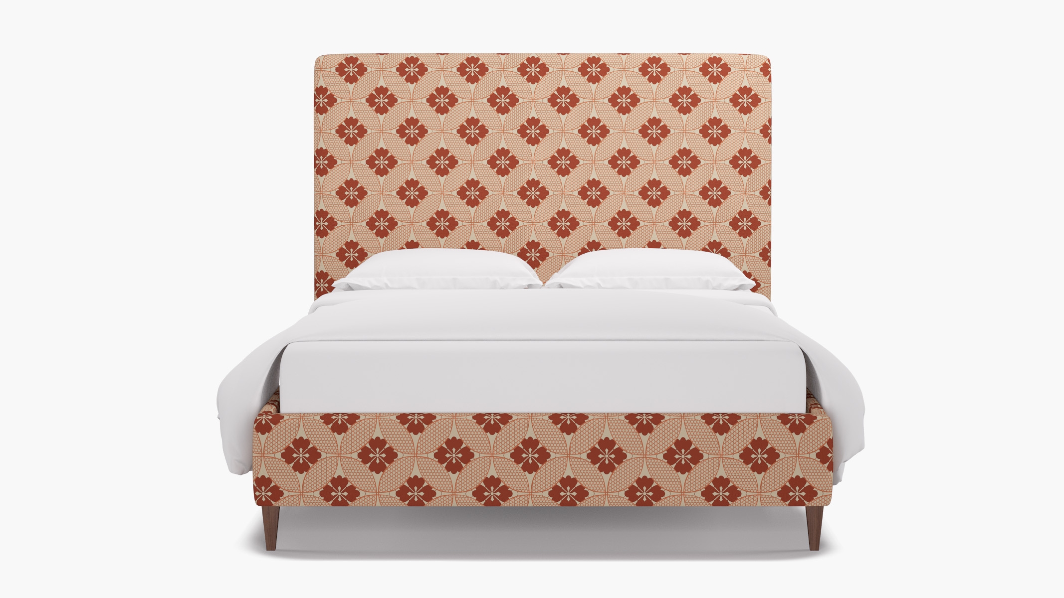 Classic Bed, Coral Solaire, Walnut Square Tapered Leg, Queen - Image 0