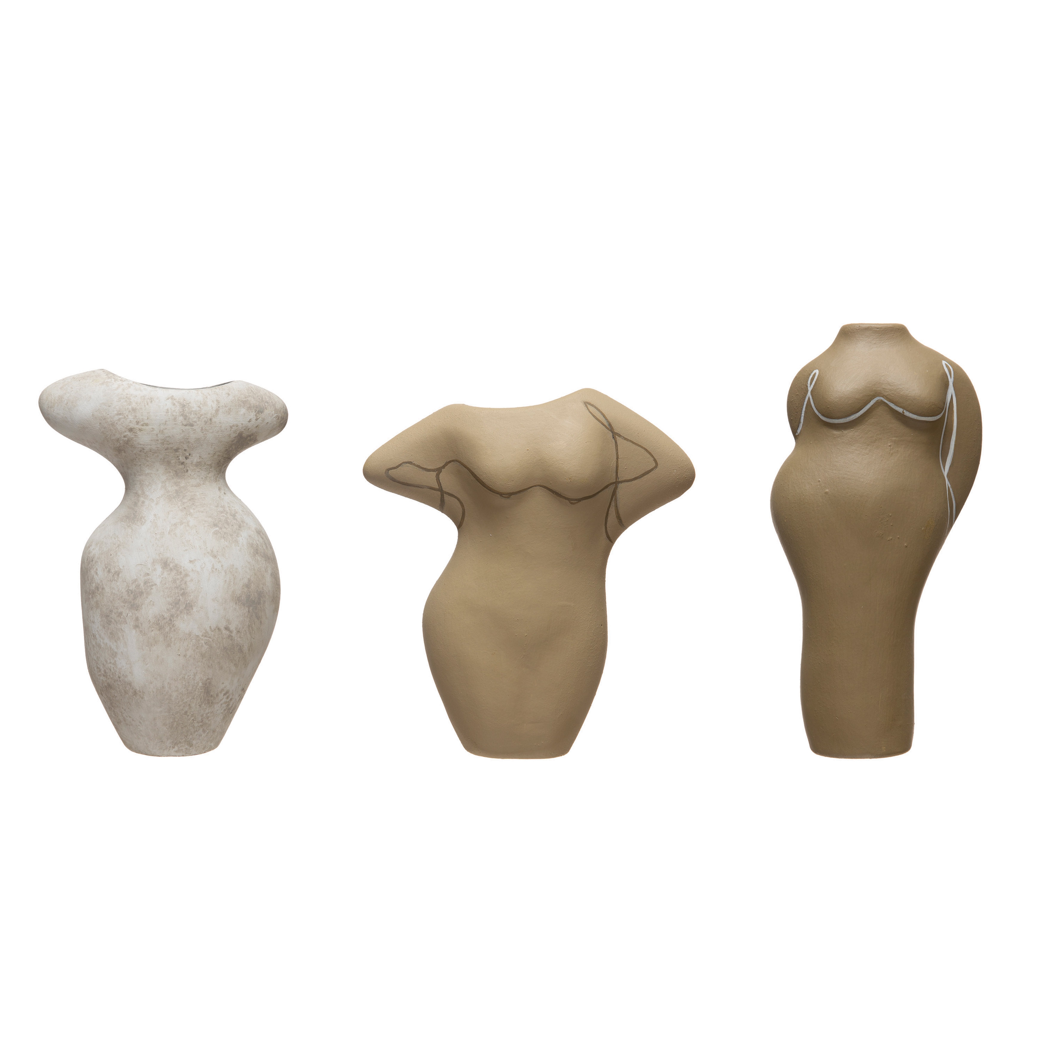 Terracotta Figurine Vases Shaped as a Body, Set of 3 - Image 0