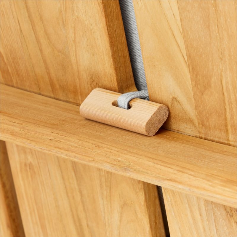 Cabra Teak Outdoor Left Corner Chair with Grey Sunbrella® Cushions - Image 5