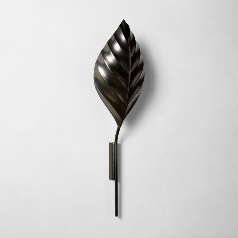 Amalia Blackened Brass Leaf Wall Sconce - Image 1