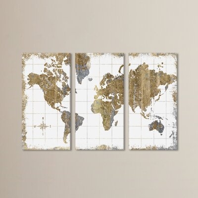 'Gilded Map' by All That Glitters - Wrapped Canvas Graphic Art Print - Image 0