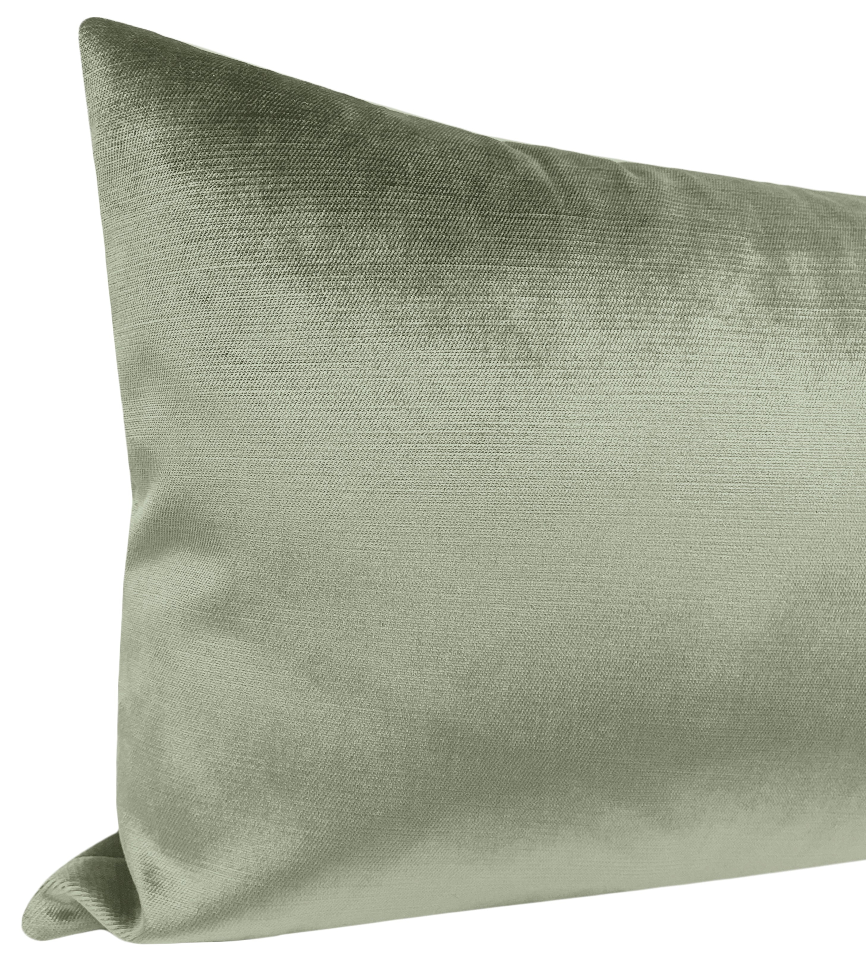 THE XL LUMBAR :: FAUX SILK VELVET // PISTACHIO - BY THE YARD - Image 2