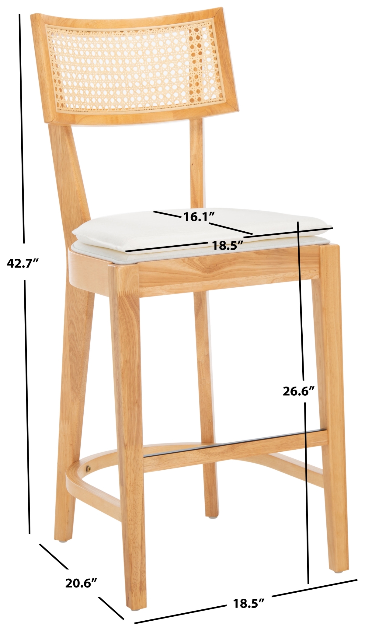 Galway Cane Counter Stool - Natural - Safavieh - Image 8