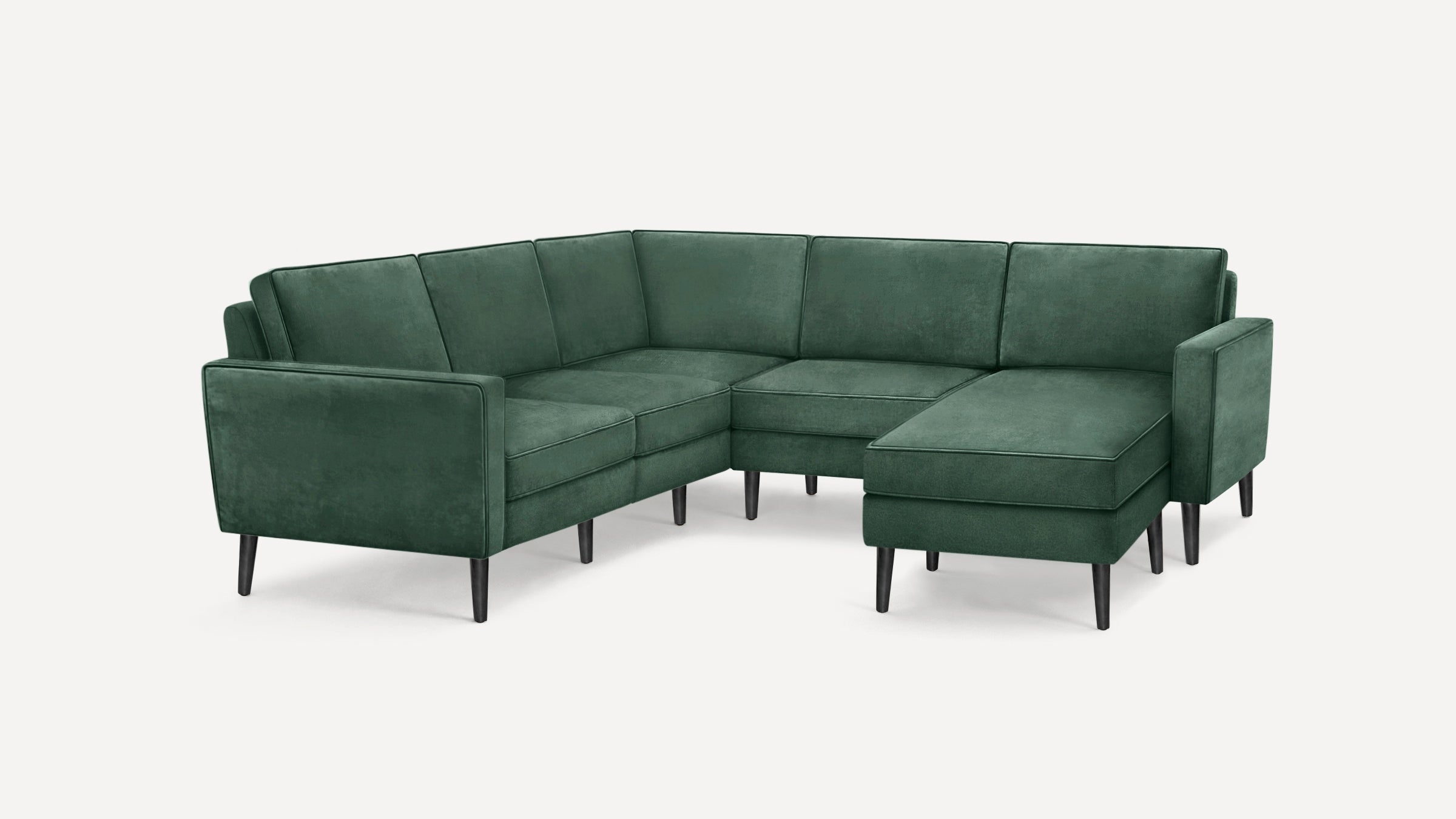 Nomad Velvet 5-Seat Corner Sectional with Reversible Chaise - Graphite Grey - Performance Velvet / Chrome - Metal - Image 5