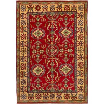 One-of-a-Kind Lotte Hand-Knotted Uzbek Gazni Red 5'10" x 8'9" Wool Area Rug - Image 0