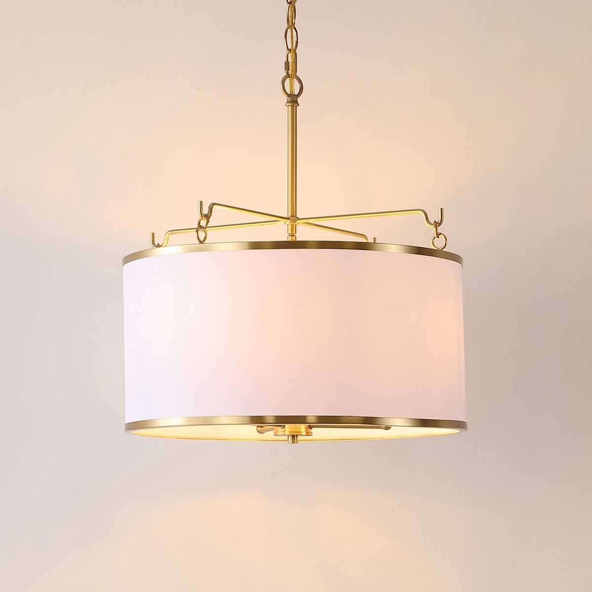 Perzeta 3Lt 18.25" Pendant - Brass / White - Safavieh - Image 3