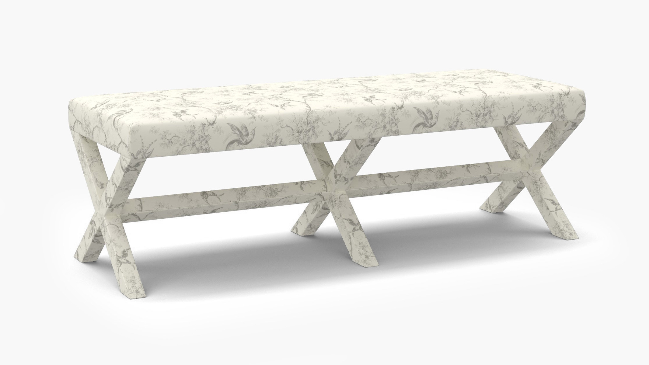 Double X Bench, Cream Swallows - Image 1