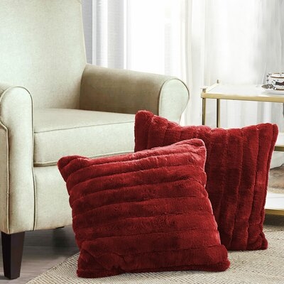 Claudette Faux Fur Euro Pillow Cover - Image 0