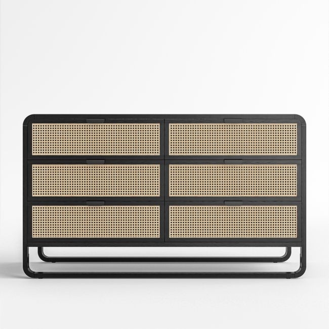 Anaise Cane Six-Drawer Dresser - Image 0