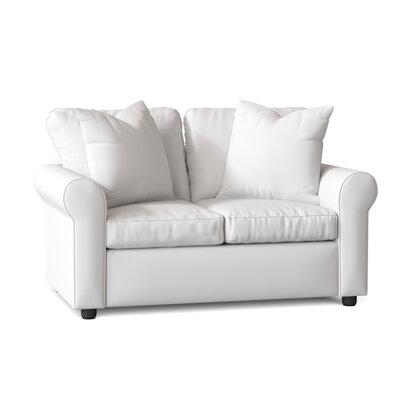 Wolsingham 60'' Rolled Arm Loveseat with Reversible Cushions, Spinnsol Optic White - Image 0