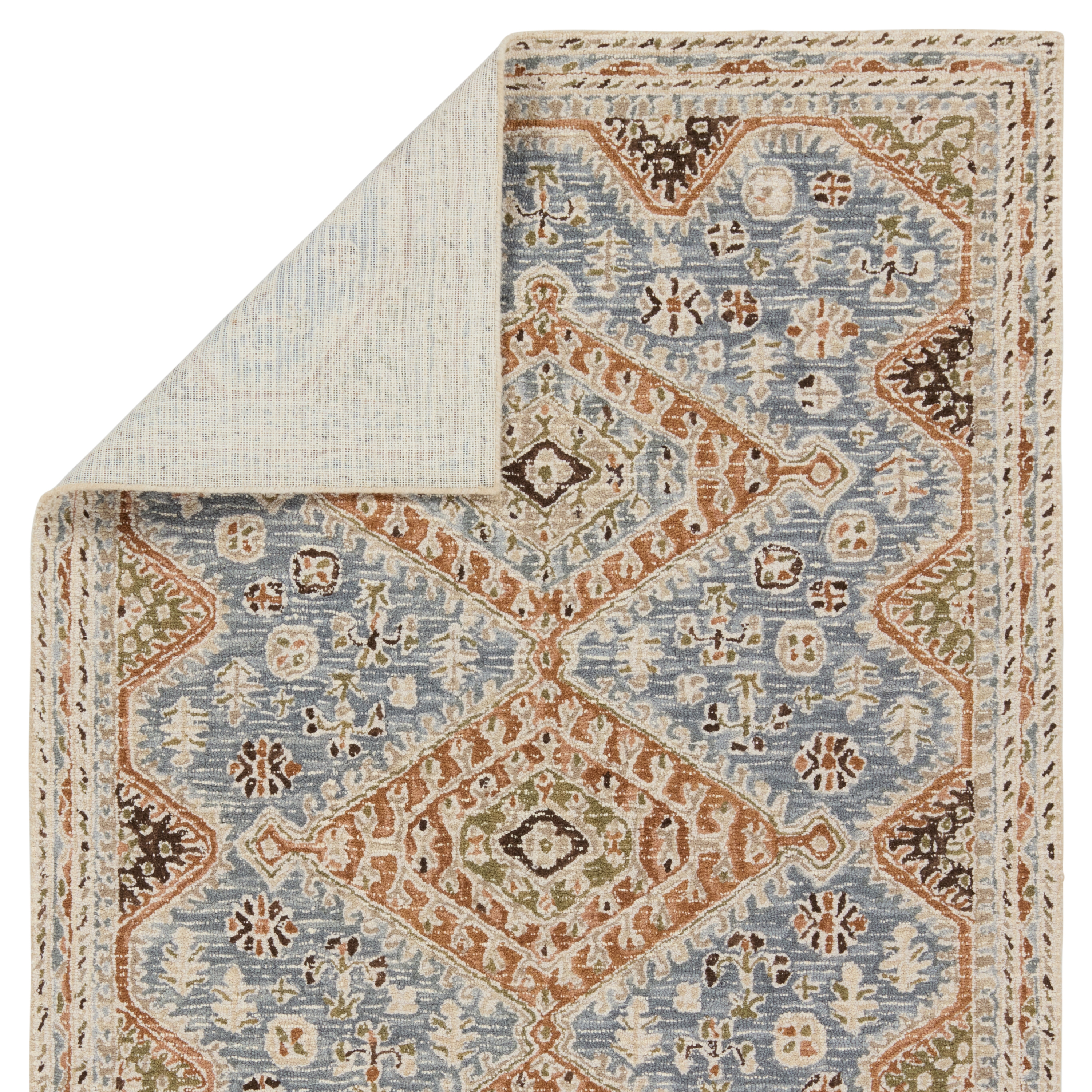 Vibe by Zascha Handmade Medallion Blue/ Brown Area Rug (5'X8') - Image 2