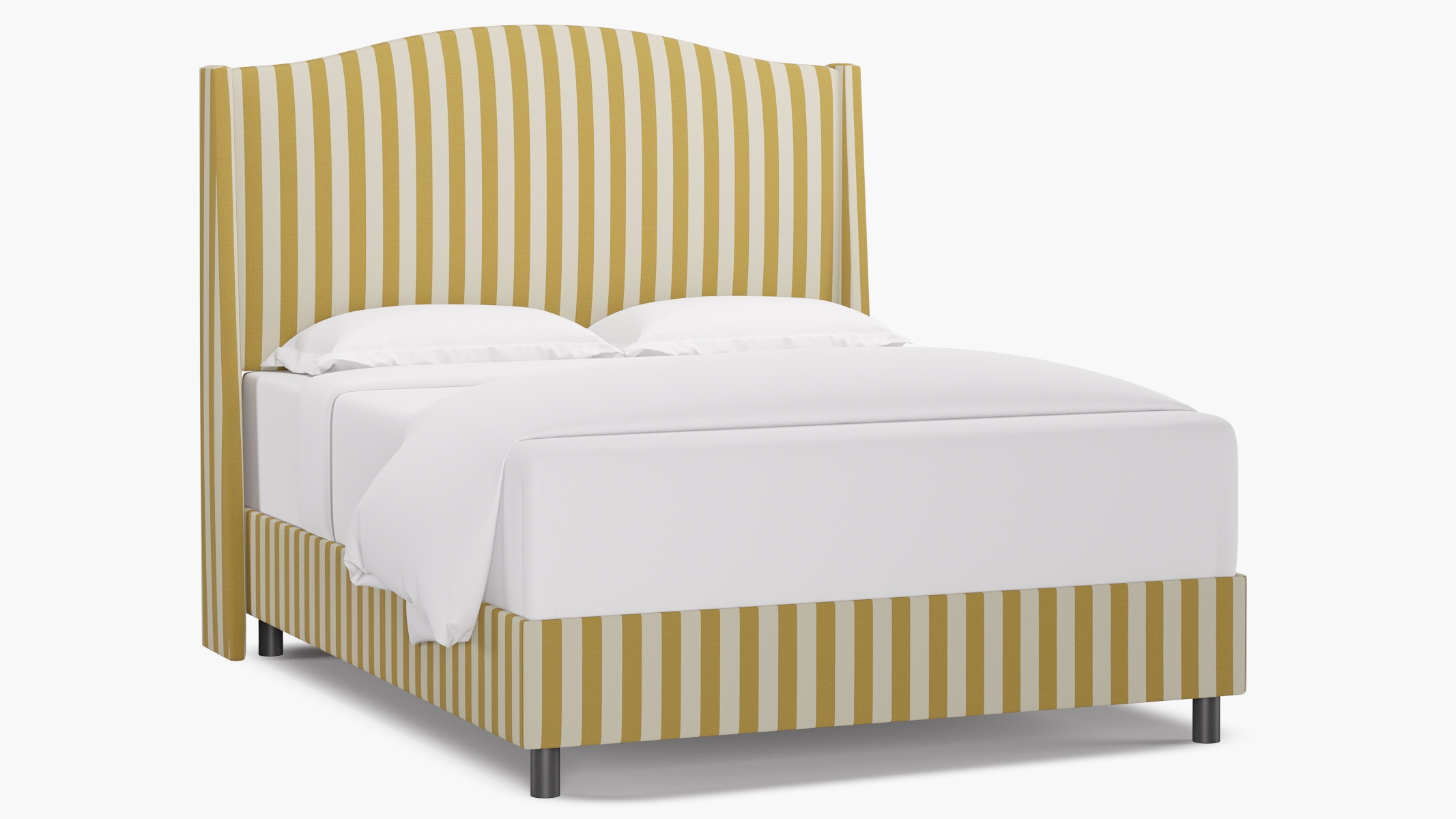 Classic Wingback Bed, Citrine Cabana Stripe, Queen - Image 0