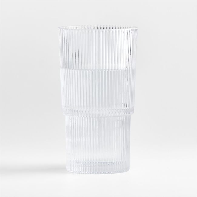 Atwell 18-Oz. Tall Stackable Ribbed Glass - Image 0
